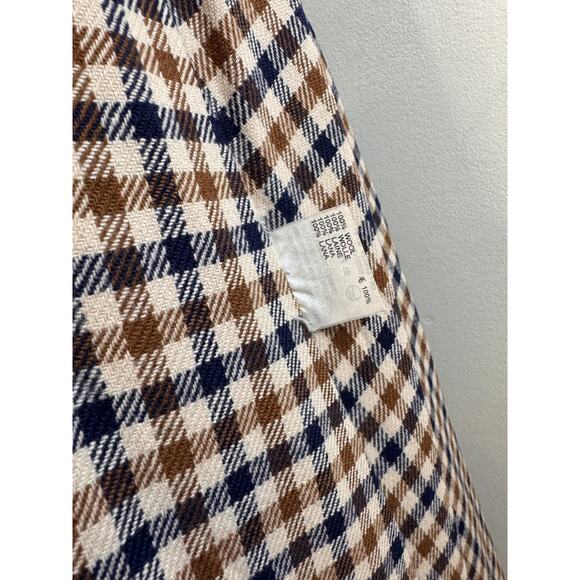 VINTAGE Aquascutum Long Trench Coat 2way Beige Tan Wool Authentic ENGLAND - Picture 15 of 16